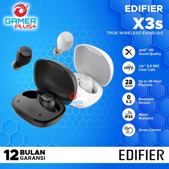 Edifier Tws X3S Wireless Bluetooth Earphone Qualcomm Aptx Cvc Enc Terbaik
