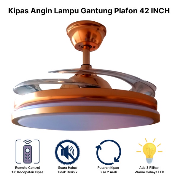 Jual Lampu Led Plafon Kipas Angin Gantung Inch Dekorasi Ruang Tamu