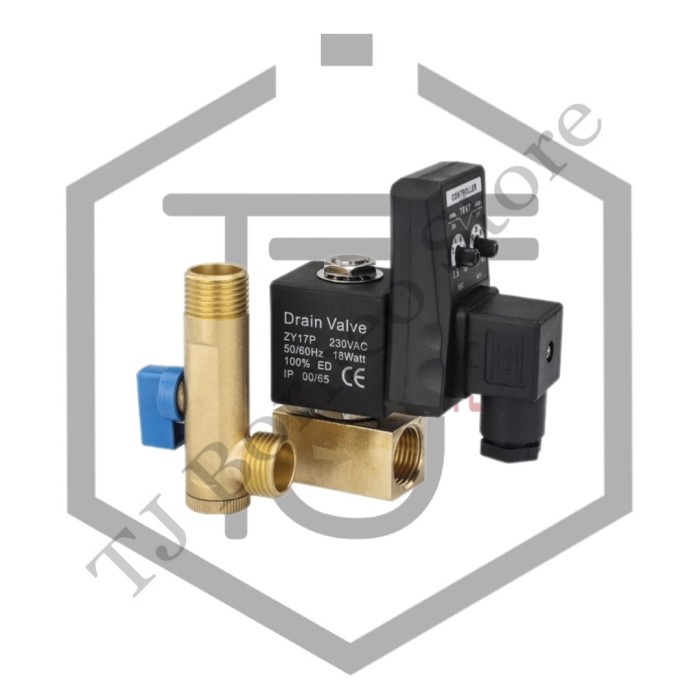 Jual Solenoid Valve Timer Auto drain 16Bar Drat 1/2 inch Split Body ...