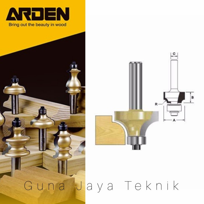 Jual Terlaris Router Round Over Bit Arden As 1/4