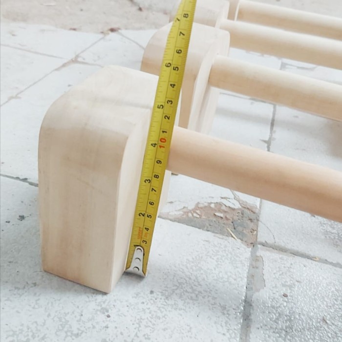SPORTNOW Wooden Parallettes Bars Push up Handles with Non-Slip Base