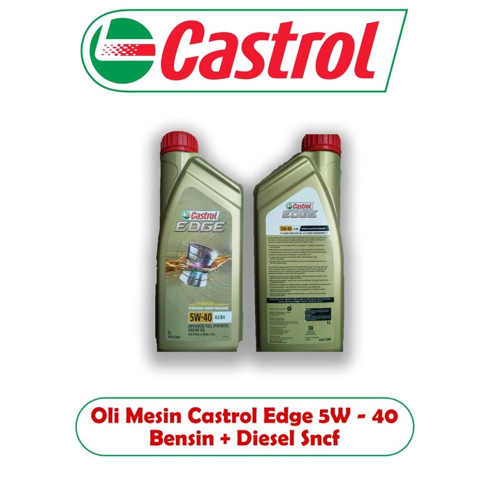 Jual OLI MESIN CASTROL EDGE 5W-40 A3/B4 FLUID TITANIUM 1L 66687 ...