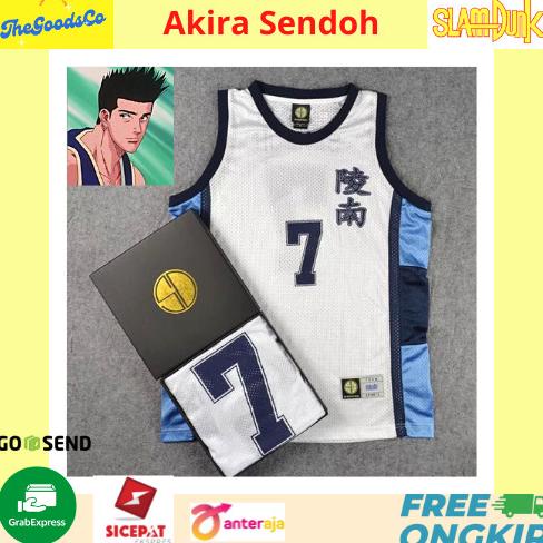 Jual New Jersey Ryonan Akira Sendoh Slam Dunk Baju Basket Anime Putih ...