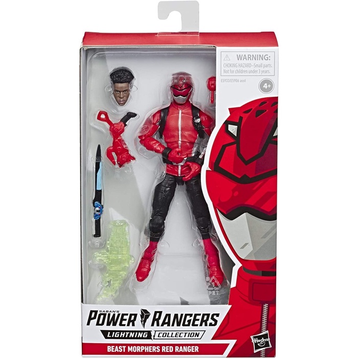 Hasbro Power Rangers Lightning Collection, Figura 6" Beast Morphers Red Ranger, Con Accessori E Teste Intercambiabili - 4