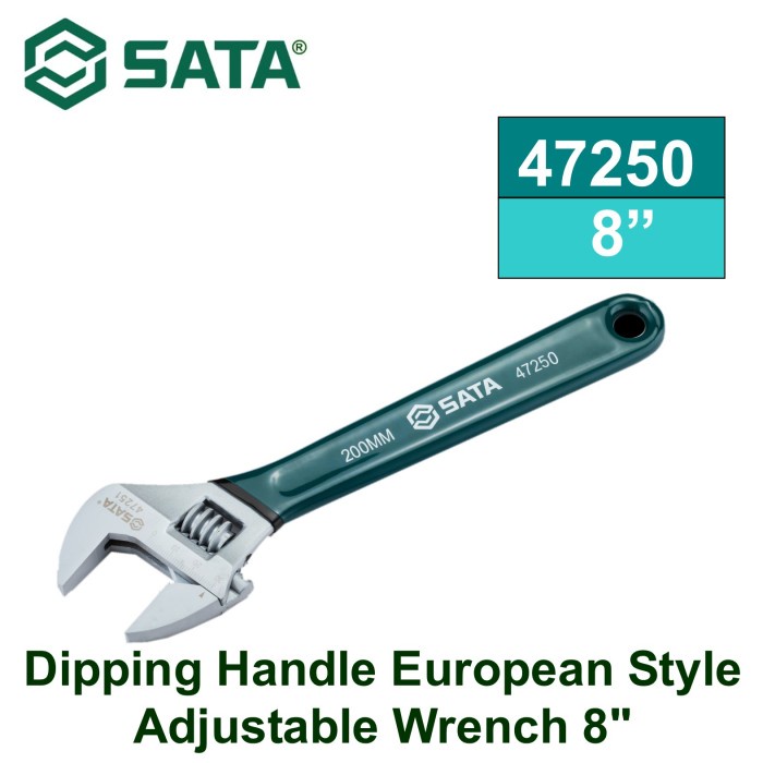 Jual SATA 47250 Kunci Inggris Handle Karet 200 mm 8 Inch Dipping Handle ...