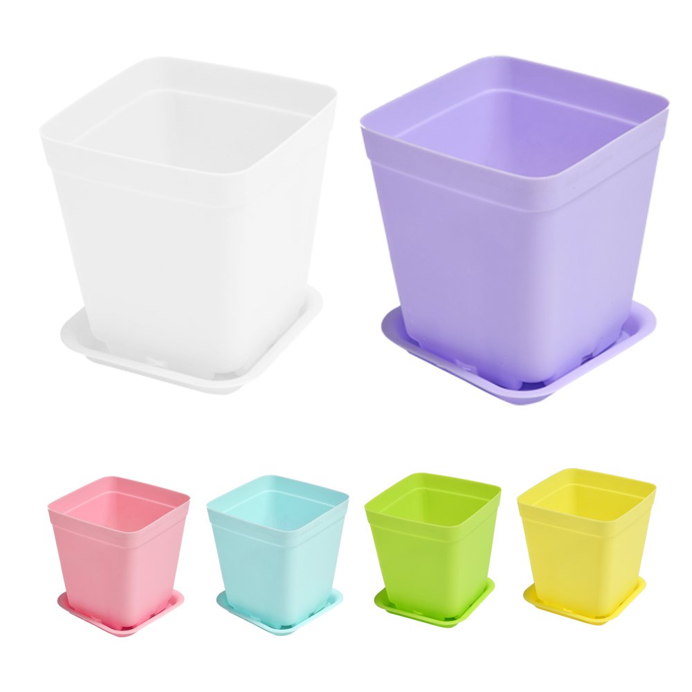 &pcs  Colors Avilable Thicken Flower Pots Planters Pot Trays Plastic Pots  Creative Small Square Pots for Succulent plants GYH