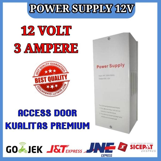 Jual POWER SUPPLY 12V 3A ACCES DOOR-ELECTRIC DOOR LOCK RFID | Shopee ...