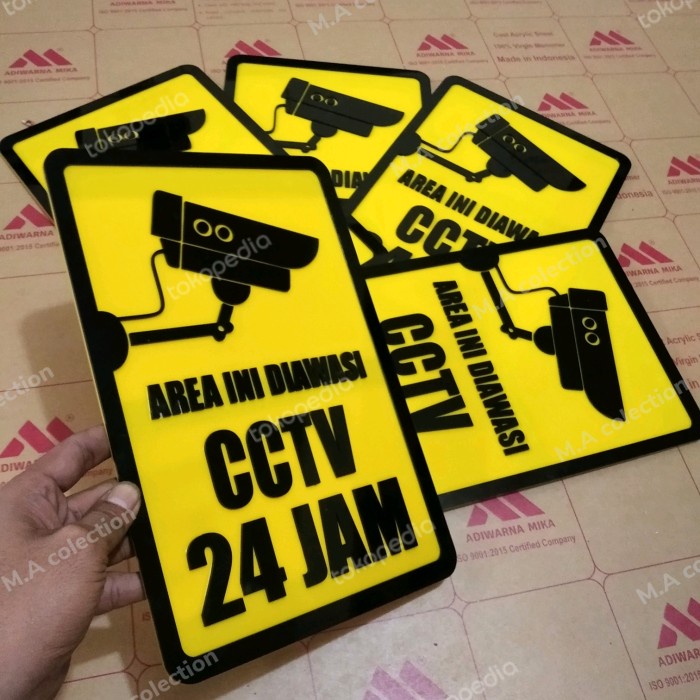 Jual Area Ini Diawasi Cctv Jam Sign In Acrilik Shopee Indonesia