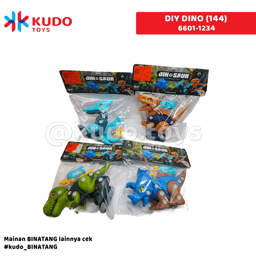 Jual Kudo Toys Mainan Anak DIY DINO 144 6601 1234 Shopee Indonesia