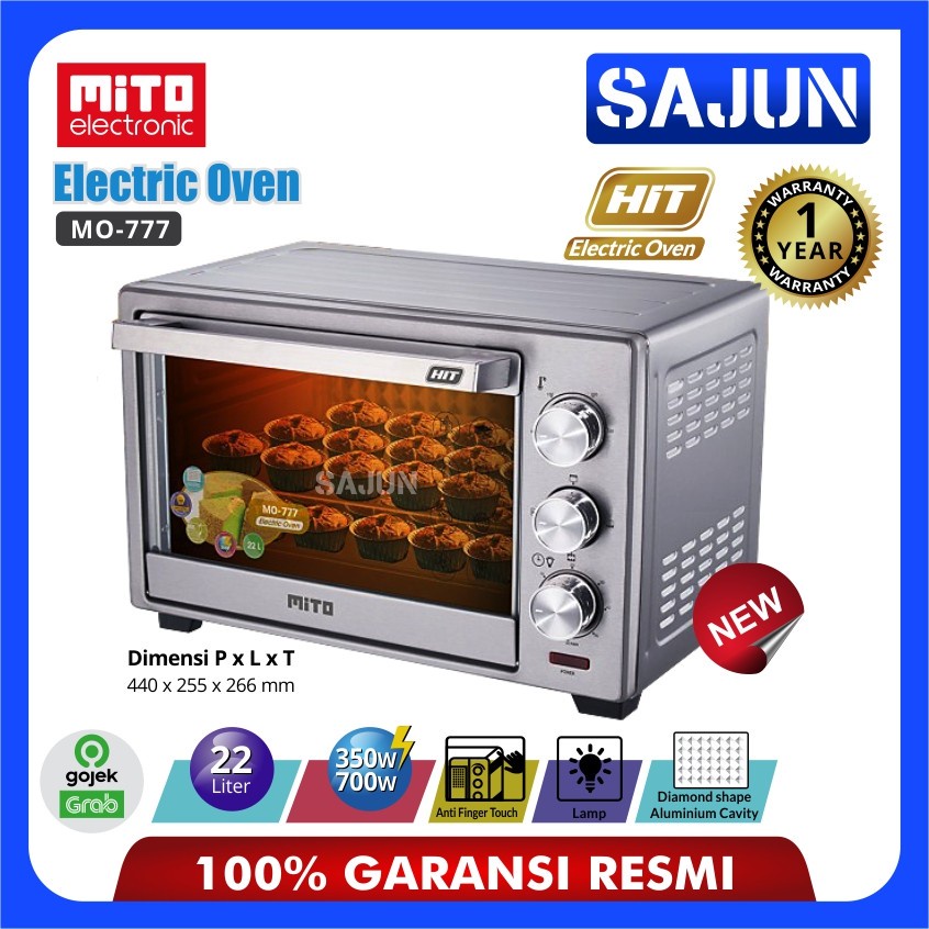 Jual MITO Oven Hit MO777 Electric Oven Listrik 22L 350 Watt MO-777