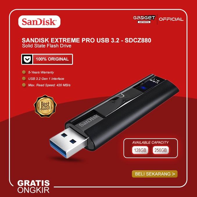 Jual Sandisk Extreme Pro 128Gb 256Gb Usb 3.2 Gen 1 Solid State Flash