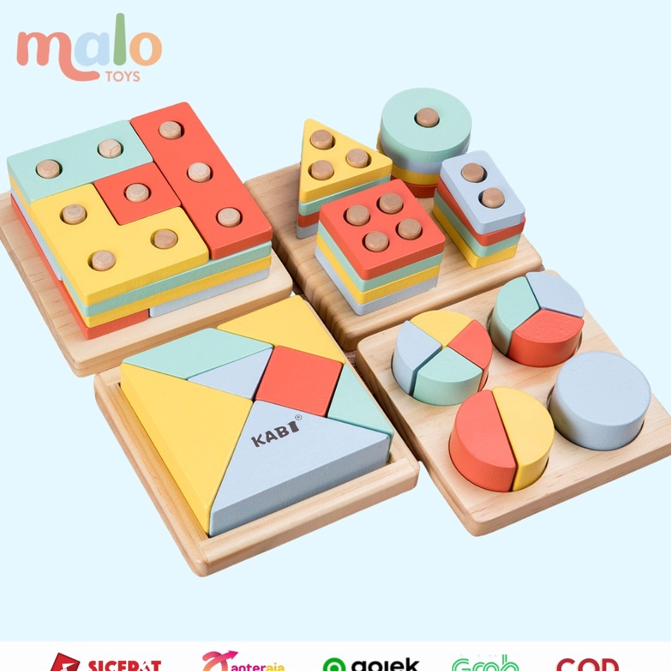 Jual Terkini MALOTOYS - Kabi Geometry Shape Wooden Peg Shape Board ...