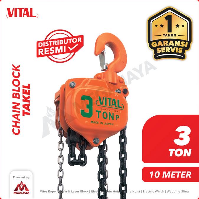 Jual Chain Block Takel 3 Ton X 10 Meter Vital Shopee Indonesia