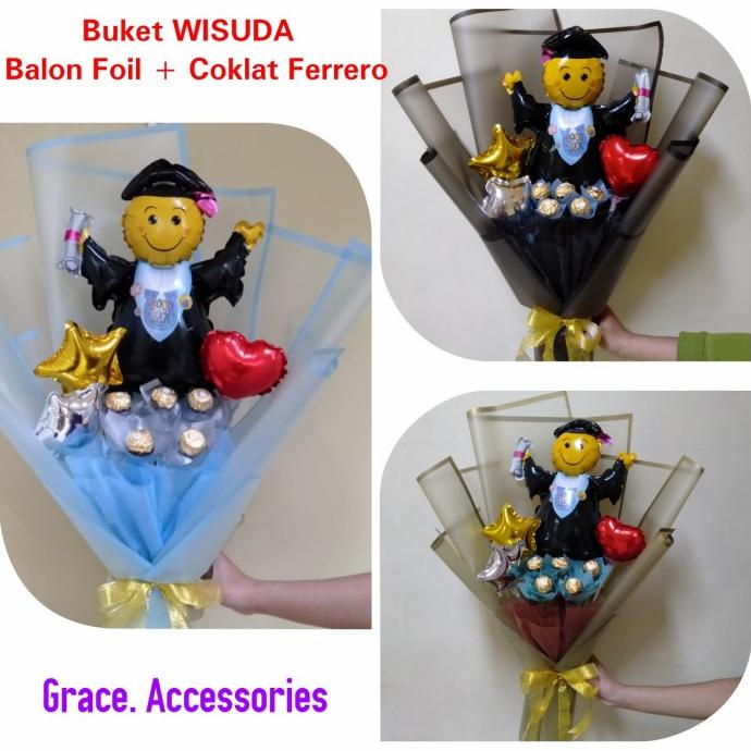 Jual New Buket Bucket Bouquet Coklat Ferero Balon Wisuda Graduation Murah Shopee Indonesia