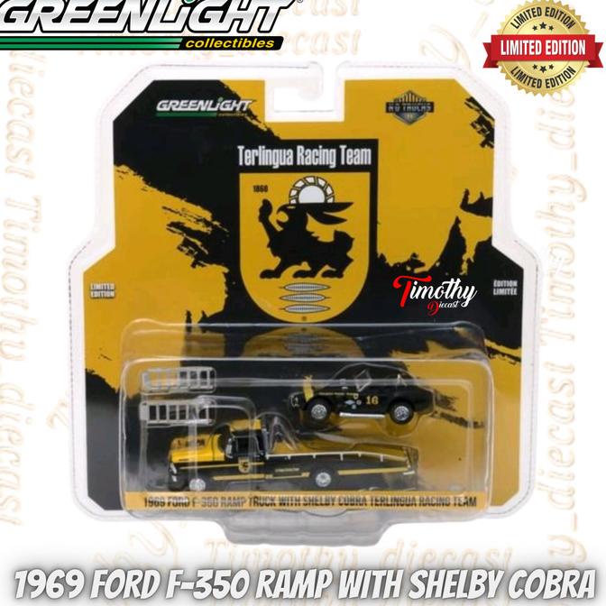 Miniature Greenlight 1/64 – Ford F-350 + Shelby Cobra Terlingua Racing (33110-A)