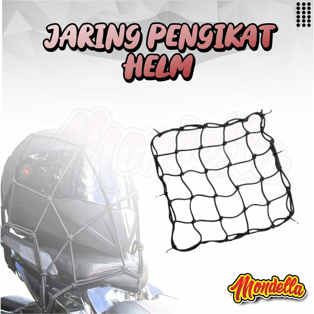 Jual Jaring Pengikat Helm Helmet Motor Tali Karet Latex Elastis Net