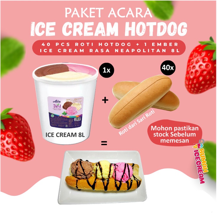 Jual Paket Acara Es Krim Roti Hotdog 40 porsi | Shopee Indonesia