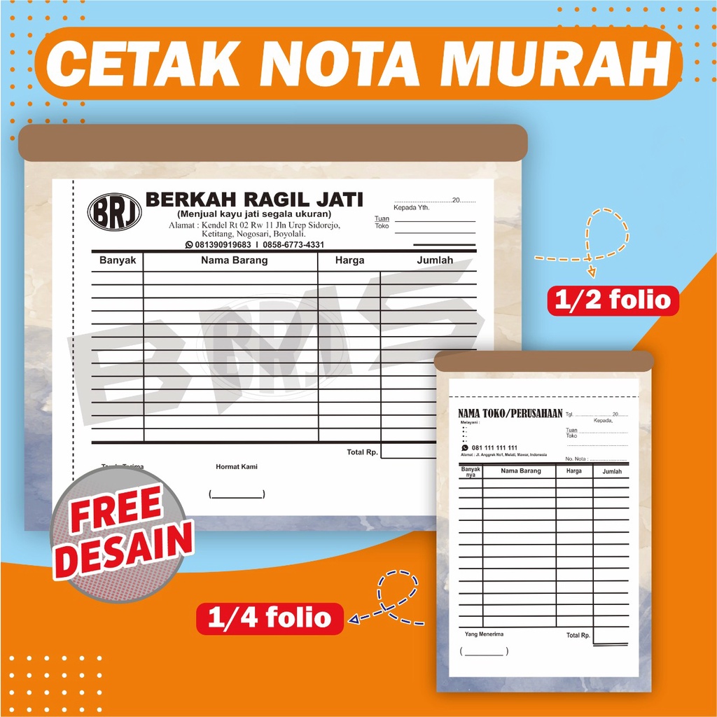 Jual Cetak Nota Olshop Nota Custom 2 Ply Shopee Indonesia 3740