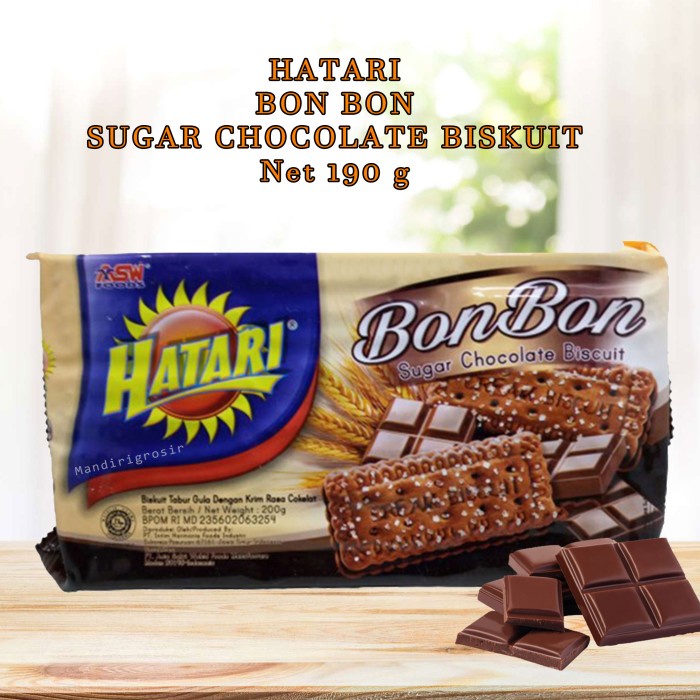 Jual Hatari Bon Bon Sugar Chocolate BIscuit 190gr / ASWFoods Biskuit
