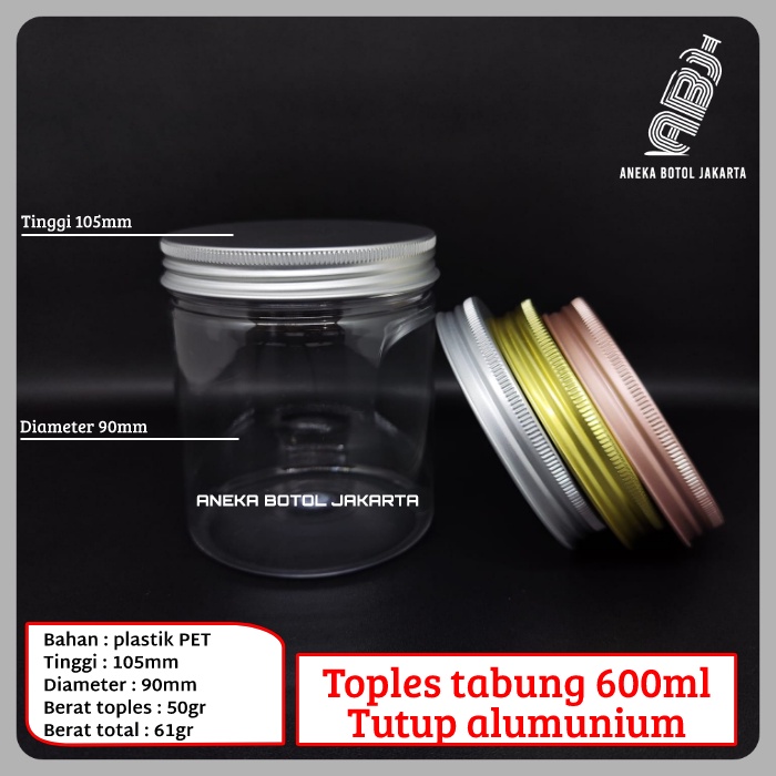 Jual Toples Tabung 600ml Tutup Alumunium Tebal Keras Toples Plastik Silinder 600 Ml Shopee 5674