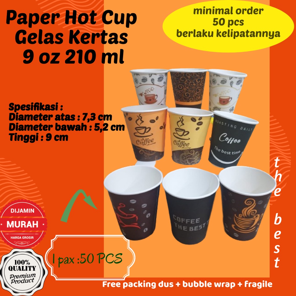 Jual Paper Hot Cup Gelas Kertas Oz Ml Coffee Isi Pcs Shopee