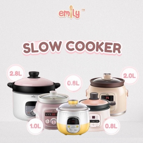 Jual EMILY SLOW COOKER 0.8L 1L 2L 2.8L / EMILY SLOW COOKER & STEAMER 0