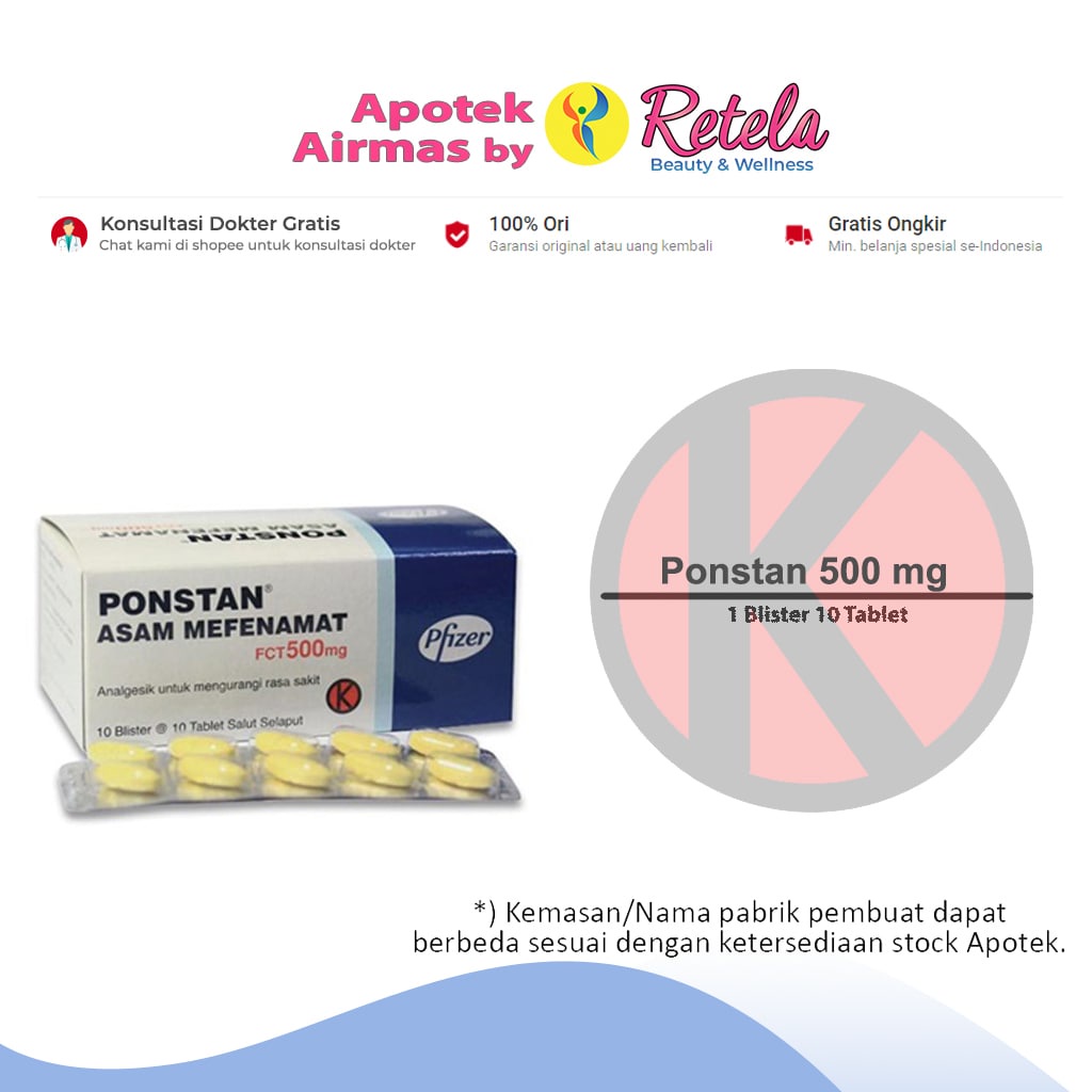 Jual Ponstan 500mg 1 Strip 10 Tablet Shopee Indonesia