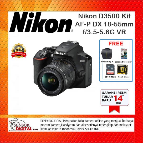 Jual Nikon D3500 Kit AF-P DX 18-55mm f/3.5-5.6G VR - Garansi Resmi ...