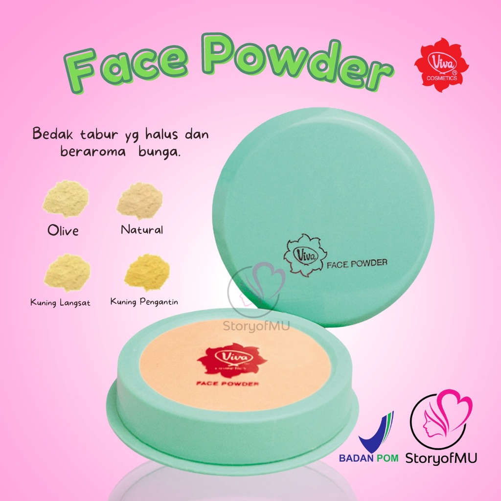 Jual Viva Face Powder Bedak Doos Hijau Tabur 25gr Natural Kuning