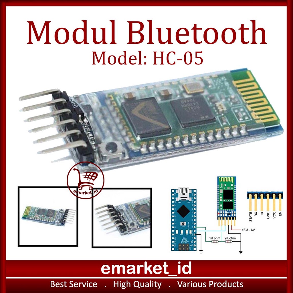 Jual Modul Bluetooth Hc05 Arduino Module Hc 05 Transceiver Uno Mega Shopee Indonesia 