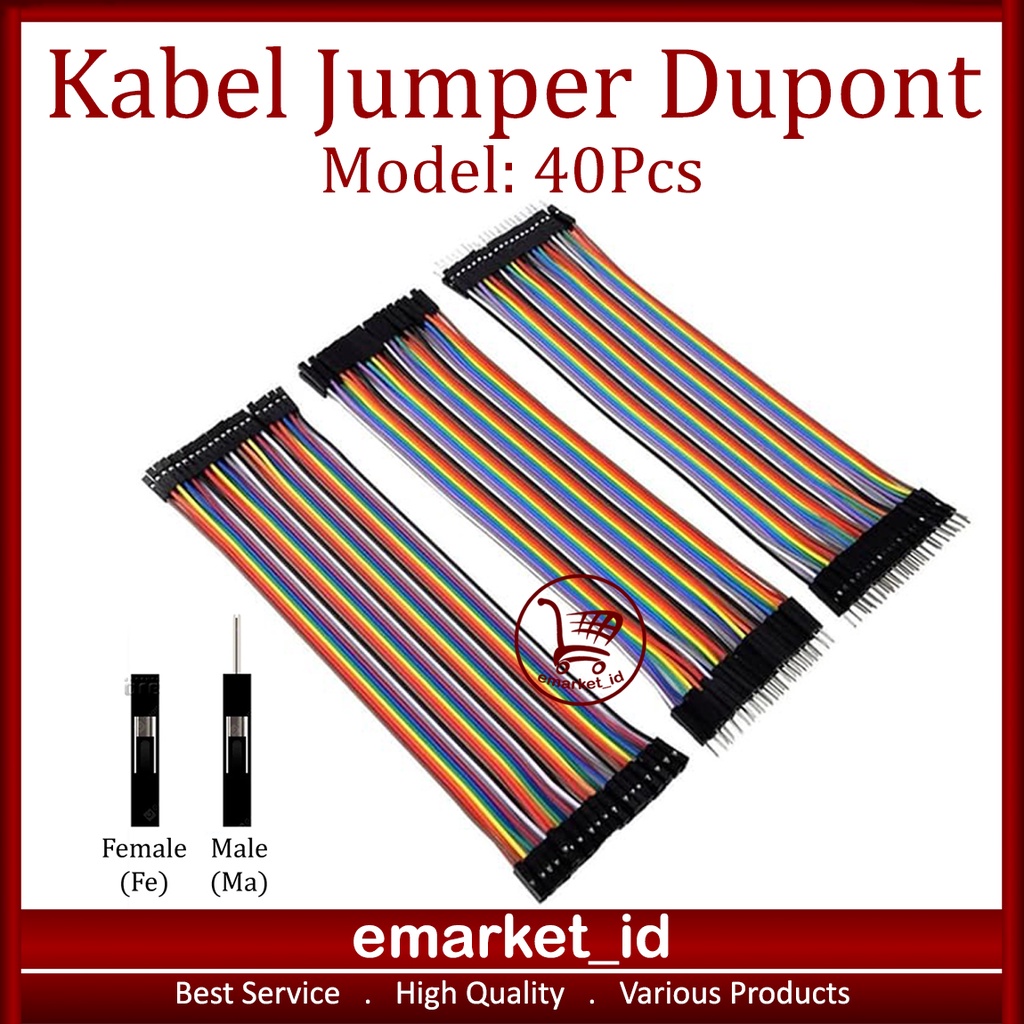 Jual Kabel Jumper Dupont Pcs Pelangi Cable Breadboard Female Male Arduino Shopee Indonesia