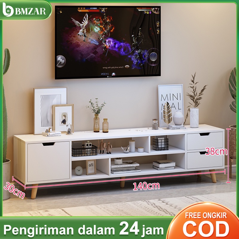 Jual 140CM Meja TV Kayu Rak TV Serbaguna Meja TV Minimalis Bufet TV