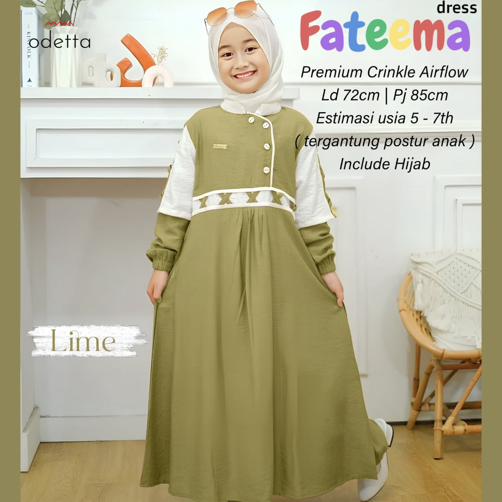 Jual Baju Gamis Anak Perempuan Kekinian Model Terbaru FATEEMA | Shopee  Indonesia