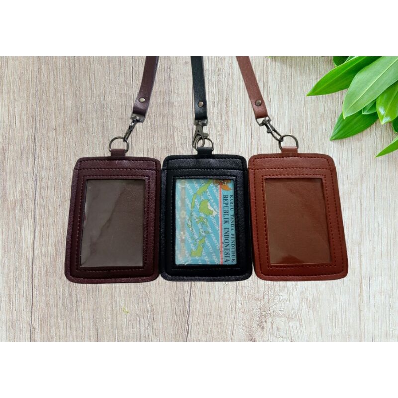 Jual ID CARD HOLDER PRIA/WANITA/NANE TAG HOLDER KULIT SINTETIS Shopee Indonesia