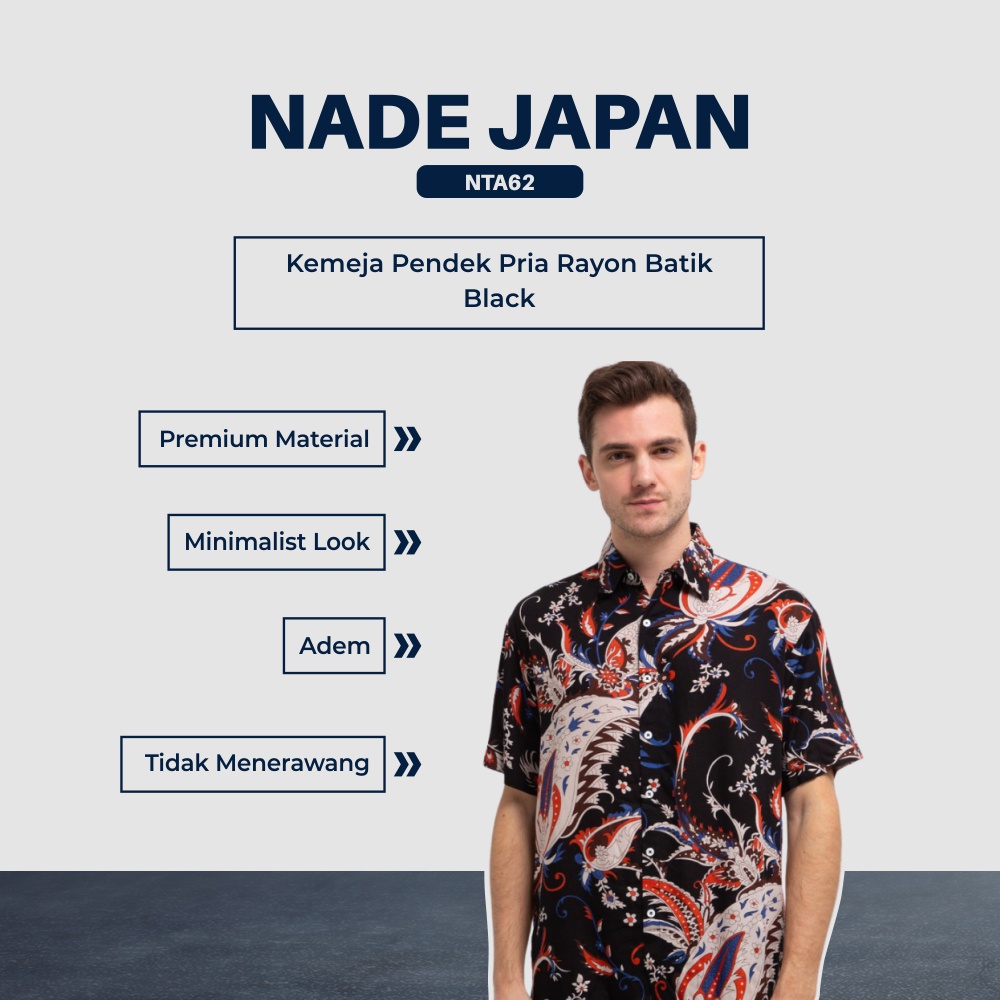 Jual Nade Japan Nta Kemeja Pria Branded Casual Keren Lengan Pendek