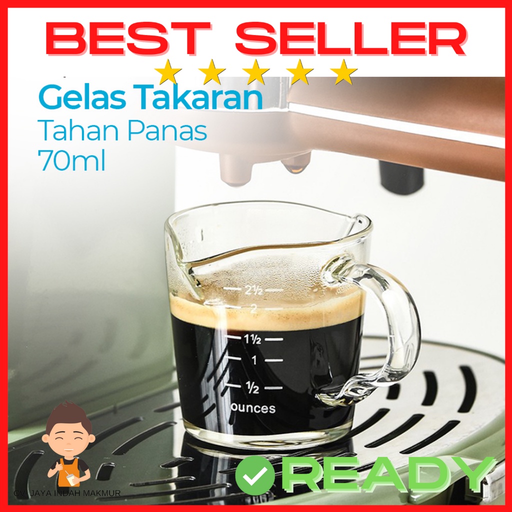 Jual Espresso Glass One Shot Handle 70ml Gelas Ukur Kopi Sloki Tahan Panas Shopee Indonesia 2254