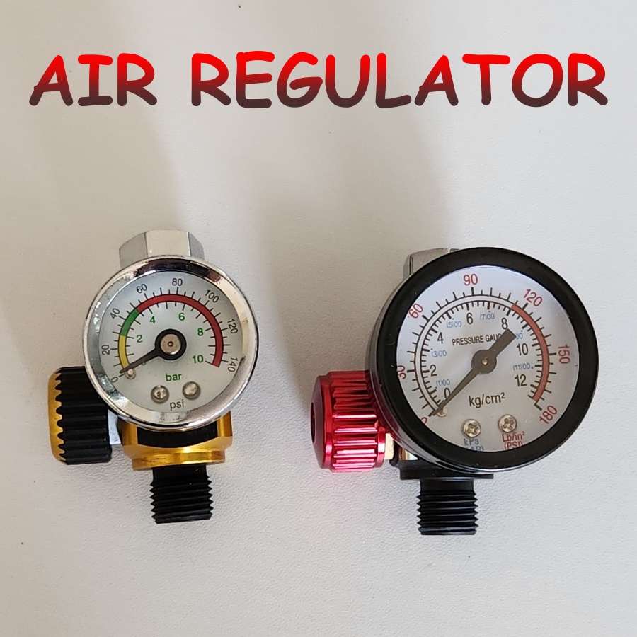 Jual Air Regulator Spray Gun With Pressure Gauge Ukuran 1/4 Shopee