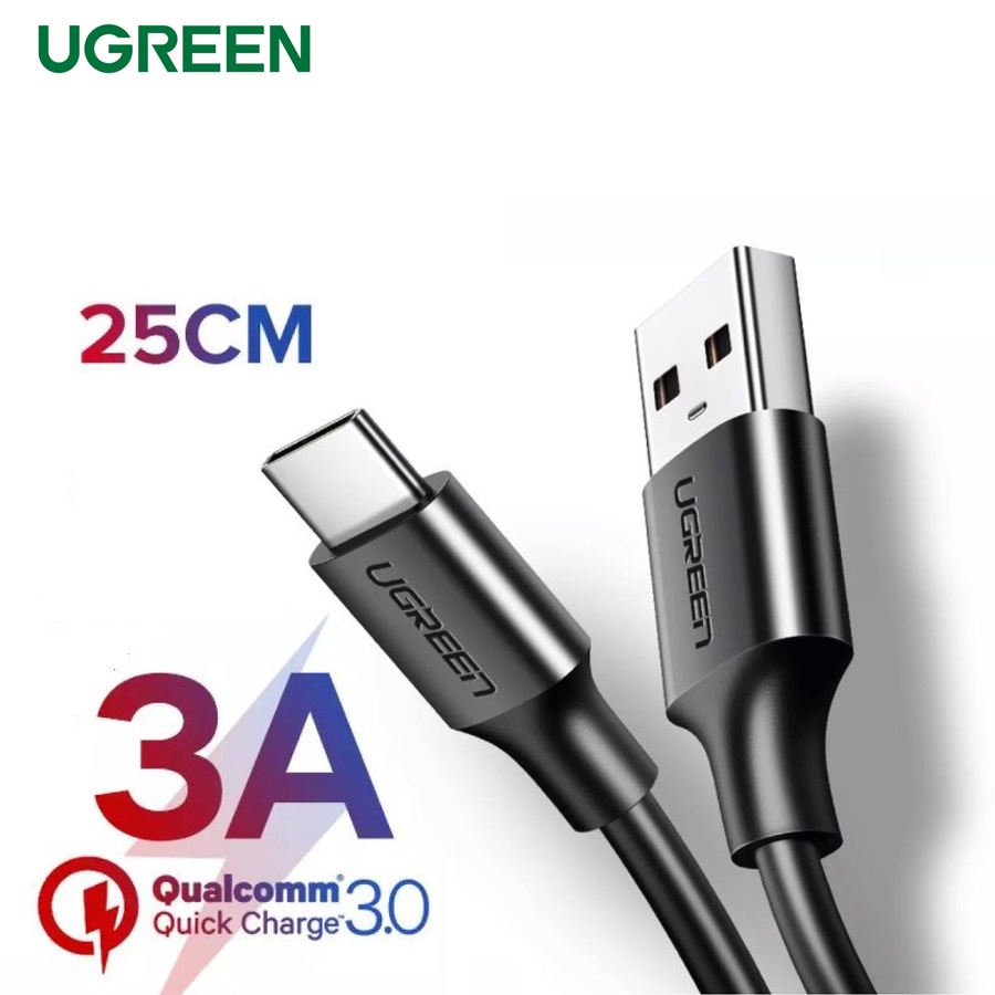 Jual UGREEN ORIGINAL Kabel Data USB TYPE C 3A 25CM for XiaoMi Samsung ...