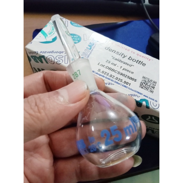 Jual Picnometer 25 ml Density Bottle Calibrated Piknometer | Shopee ...