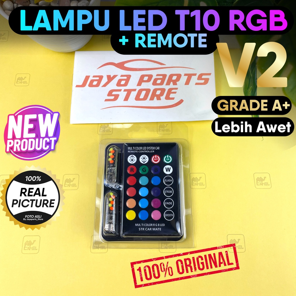 Jual Lampu Kota LED T10 RGB Remote 16 Warna Lampu Senja Kedip LED