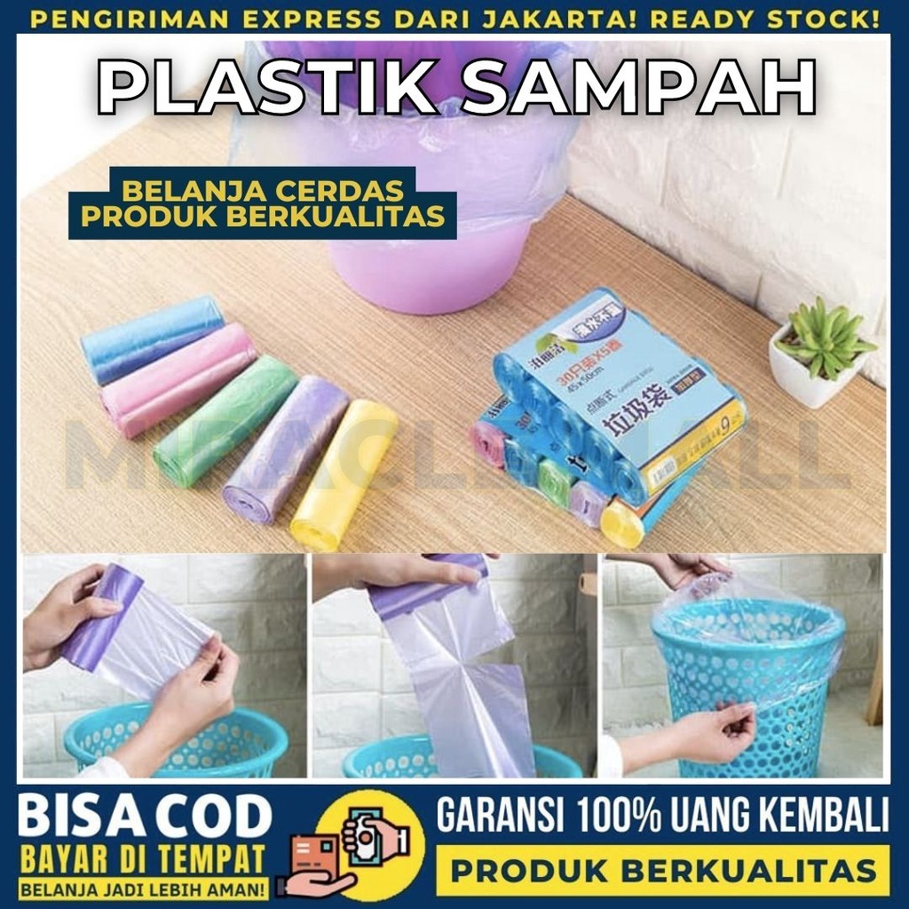 Jual Kantong Plastik Sampah Gulung Roll 45x50cm Isi 20 Lembar Plastic Trash Kantung Kresek Dapur 4130