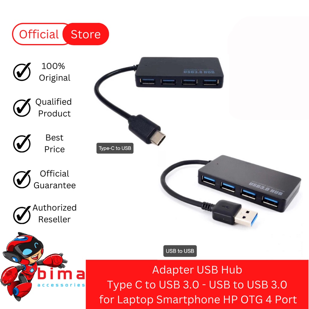 Jual Adapter USB Hub Type C to USB 3.0 USB to USB 3.0 for Laptop