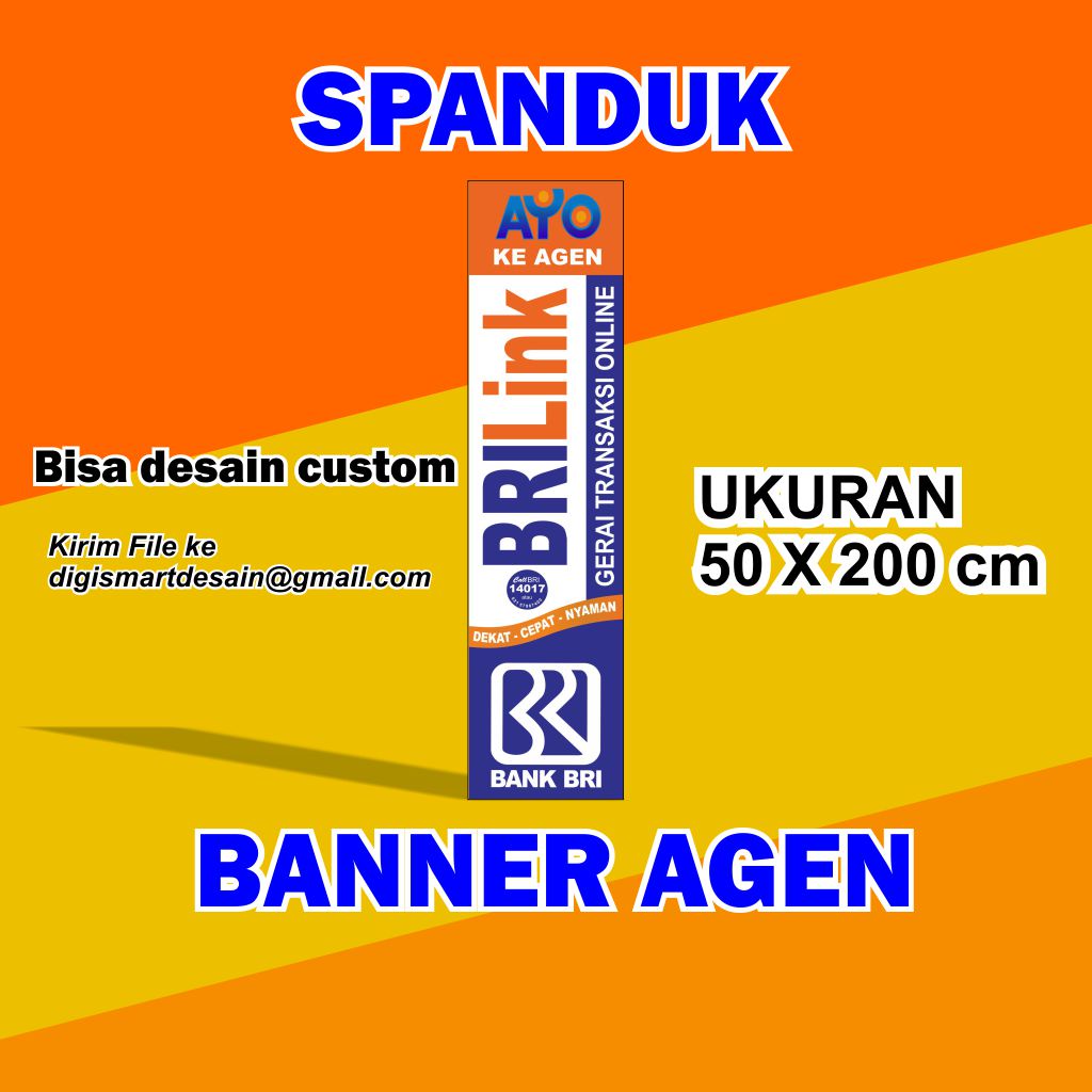 Jual Spanduk Banner Agen BRILink 50 X 200 Cm Bahan Berkualitas Tinggi ...