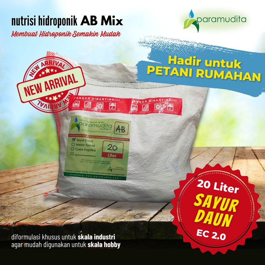 Jual Nutrisi AB Mix Sayur Daun 20 Liter Paramudita Nutrient Hidroponik ...