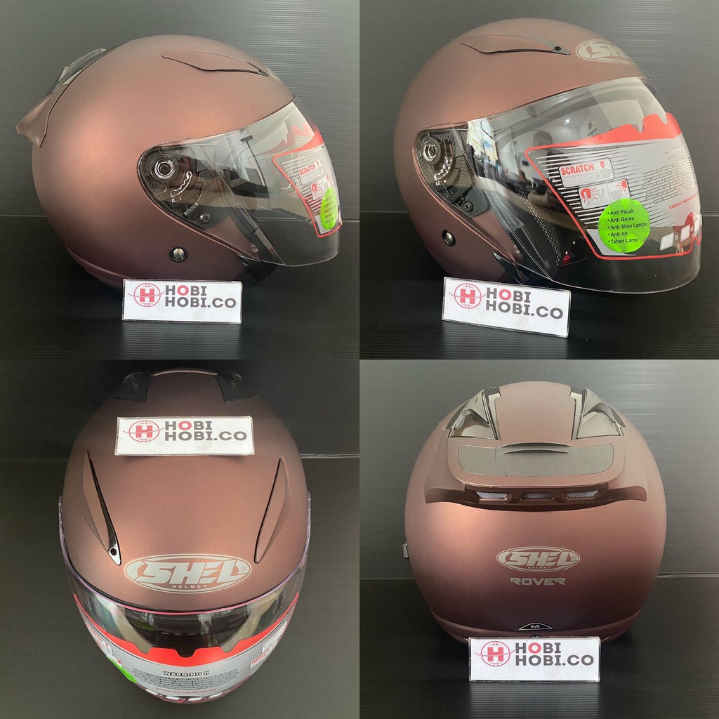 Jual Helm Shell / Shel Rover Solid Polos BLACK Helm Double Visor ...