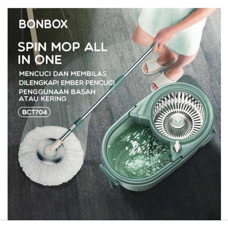 Jual Super Mop Alat Pel Lantai Kain Microfiber Dengan Ember Spin