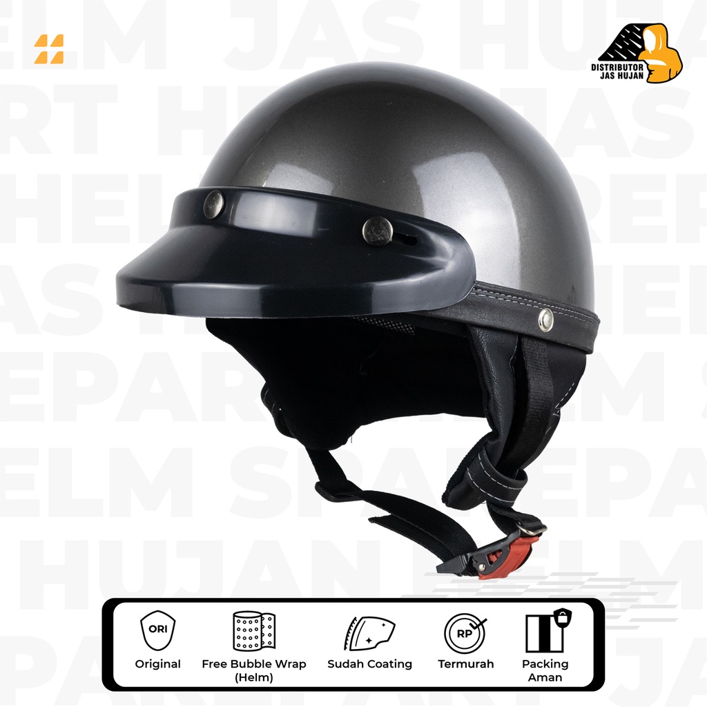 Jual Helm Chips Retro Grey Glossy | Shopee Indonesia