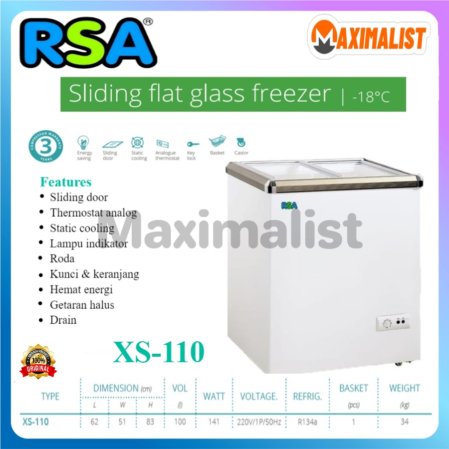 Jual RSA Sliding Freezer XS110 XS200 XS320 / RSA XS 110 XS 200 XS