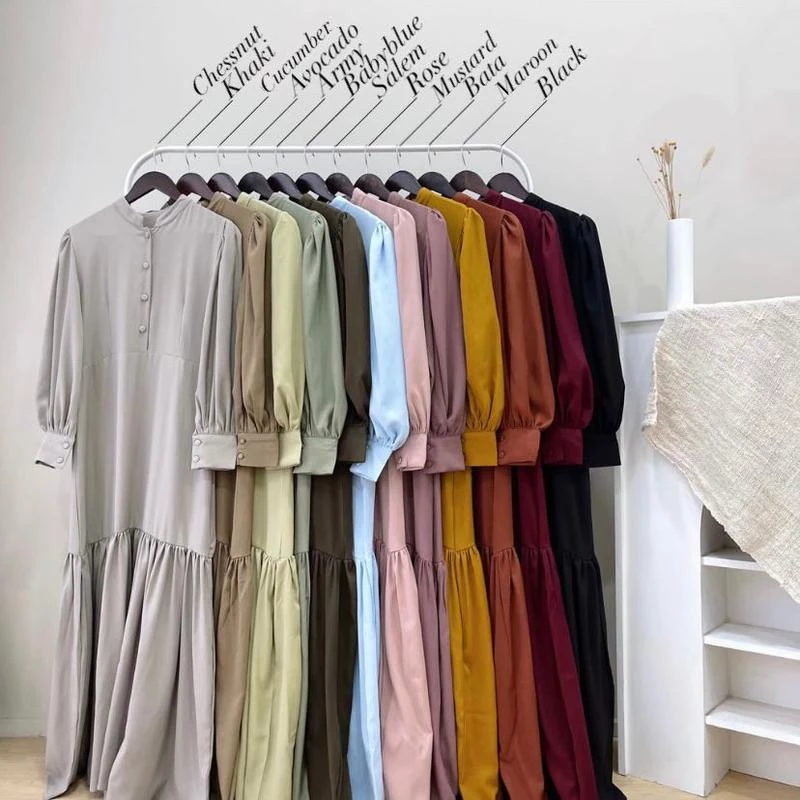 Gamis Clemira Wanita Katun Rayon Premium tampilan full body