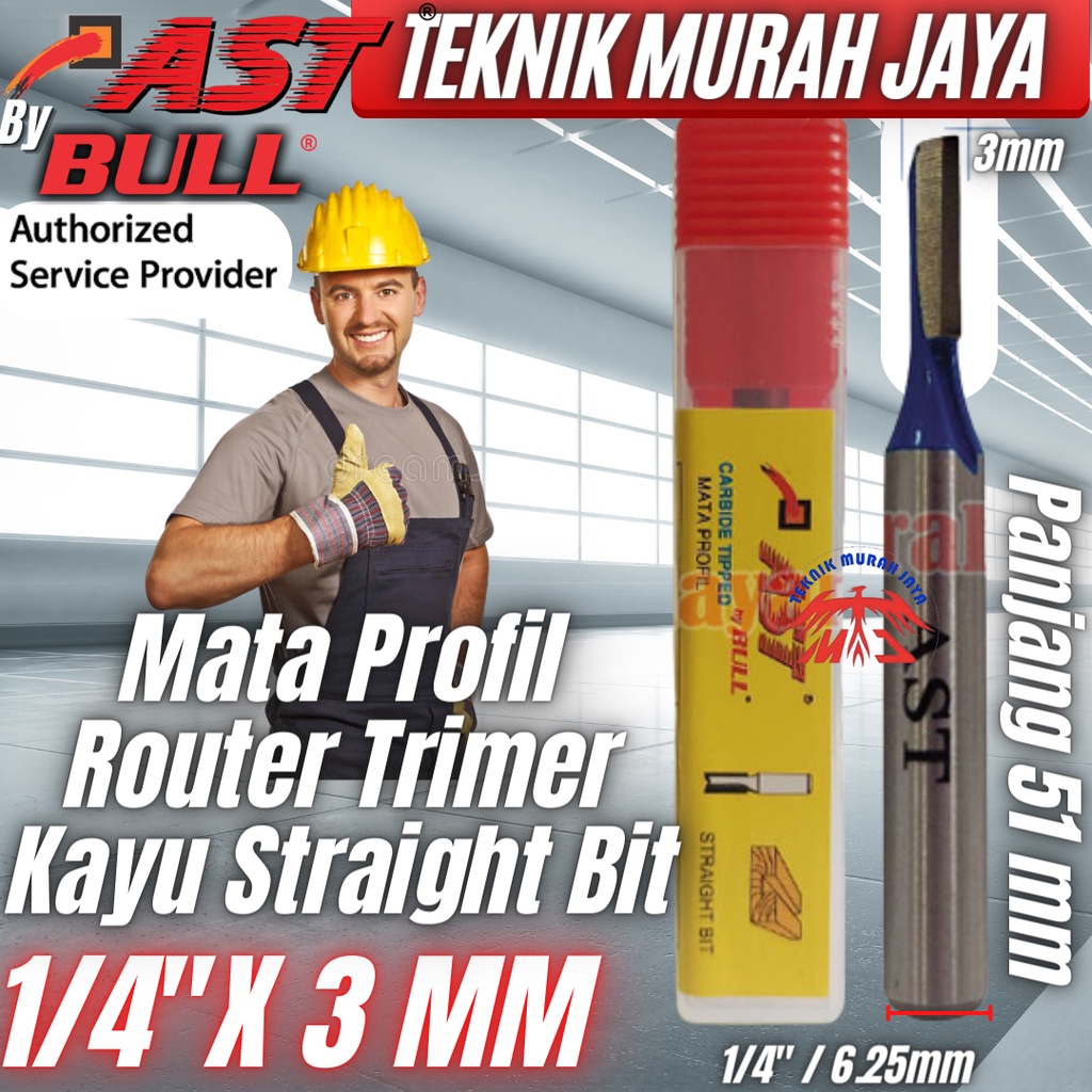 Jual Ast X Mm Mata Profil Router Trimer Kayu Straight Bit Lurus Mm Shopee Indonesia